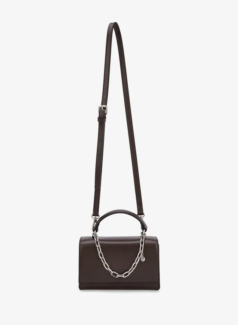 Celeste Solid Satchel Bag With Chain Detail