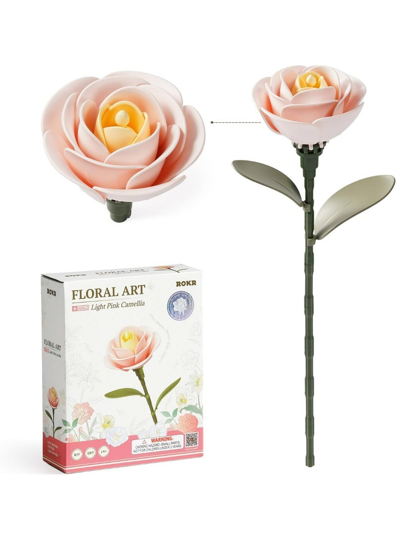 ROBOTIME ROKR Floral Art Series - Single Flower - Light Pink Camellia - Image 1