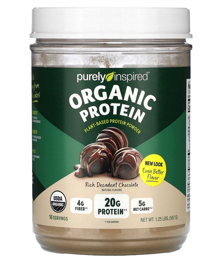 purely inspired Organic Plant-Based Protein Powder Rich Decadent Chocolate 1.25 lbs (567 g)