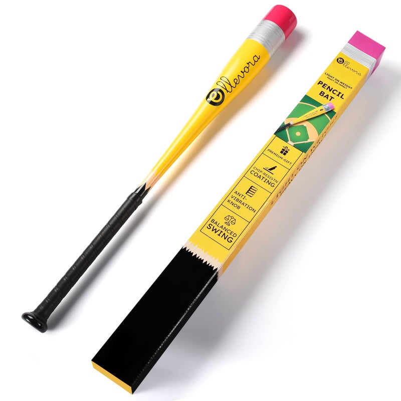 ELLEVORA Pencil Bat - Novelty Backyard Baseball Games Gift - Youth Metal Baseball Bat - 2 5/8" Aluminum Barrel with Balanced Weight and Durable Finish (29" 19oz) - Image 1