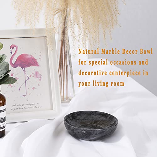 CM CHIC MONDAY 4.72 Inch Small Decorative Bowls, Natural Marble Decorative Bowls for Home Decor, Key Bowl, Coffee Tables Centerpiece, Soap Serving Bowl, Incense Burner, Smudge Bowl - Image 5