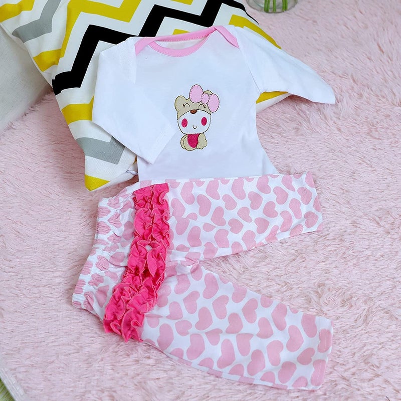 MAIHAO Reborn Baby Doll Clothes for 17-22 Inch Dolls, Cute Bear Pattern 4pcs Set - Image 2