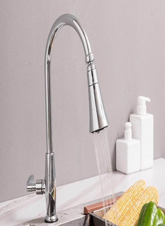 HEXONIQ® F307 ABS 360 Degree Rotatable Water Saving Faucet Extender, Double Mode Anti Splash Swivel Aerator Faucet Filter Head, Silver, Chrome Finish, Pack of 1 (Short) - Image 5