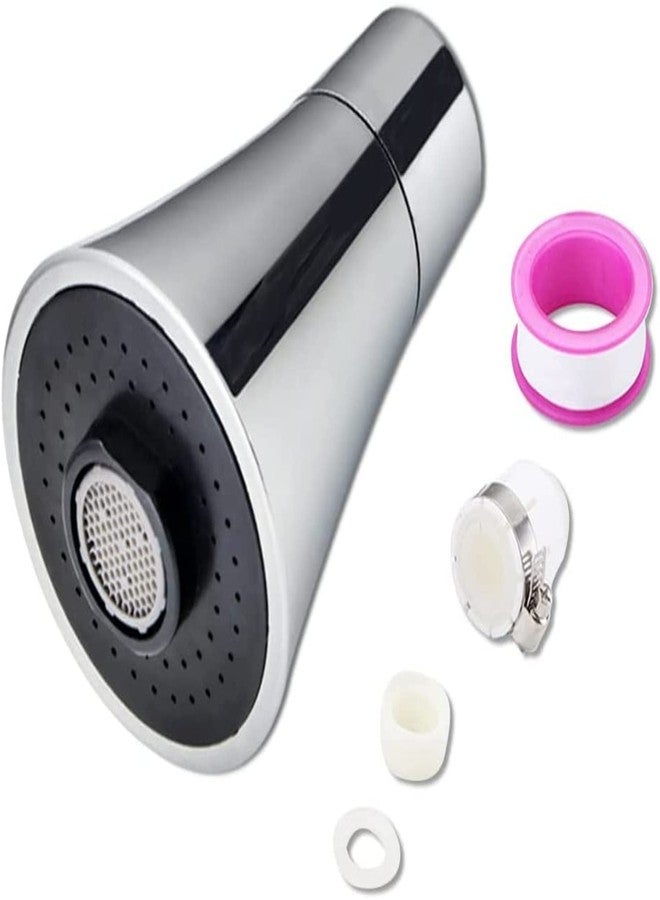 HEXONIQ® F307 ABS 360 Degree Rotatable Water Saving Faucet Extender, Double Mode Anti Splash Swivel Aerator Faucet Filter Head, Silver, Chrome Finish, Pack of 1 (Short) - Image 1