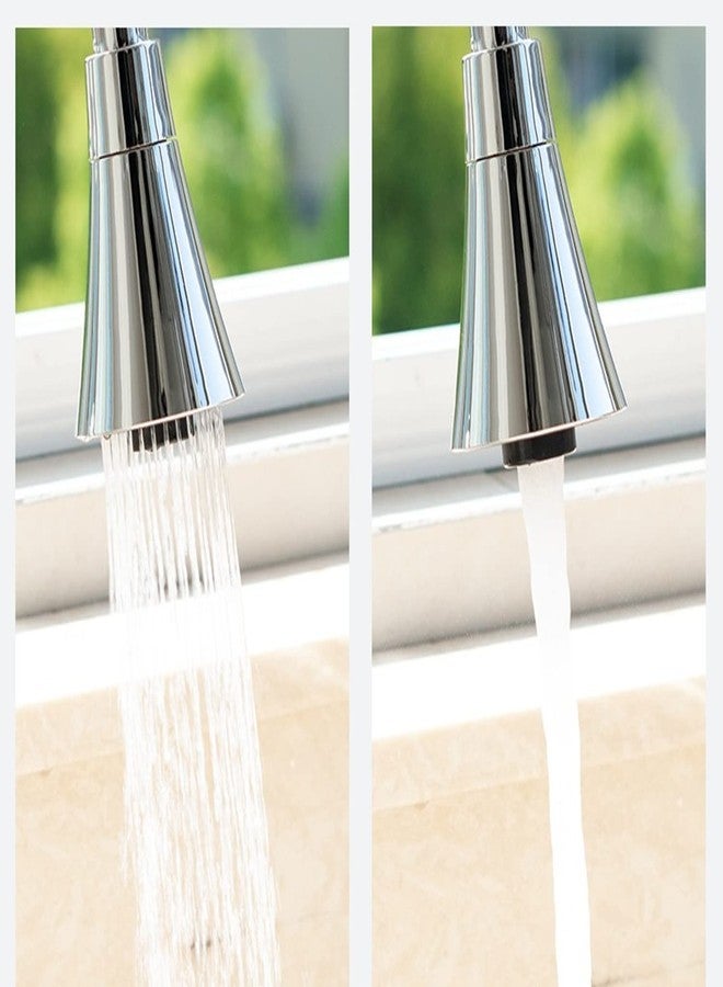 HEXONIQ® F307 ABS 360 Degree Rotatable Water Saving Faucet Extender, Double Mode Anti Splash Swivel Aerator Faucet Filter Head, Silver, Chrome Finish, Pack of 1 (Short) - Image 4