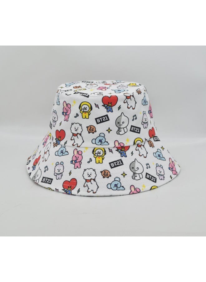 Miniso BT21 Collection White All-Cover Print Bucket Hat 