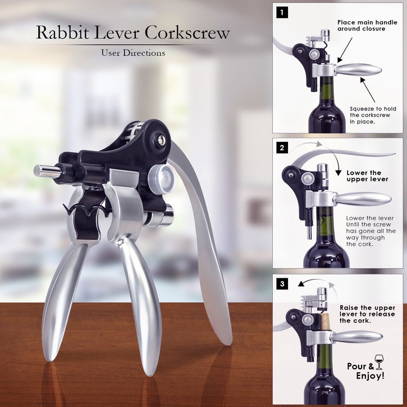 Cooko Wine Opener Set,Wine Bottle Opener Including Foil Cutter, Bottle Stopper Pourer and Extra Spiral,Wine Corkscrew Set,Gift box Opener Kit. - Image 2