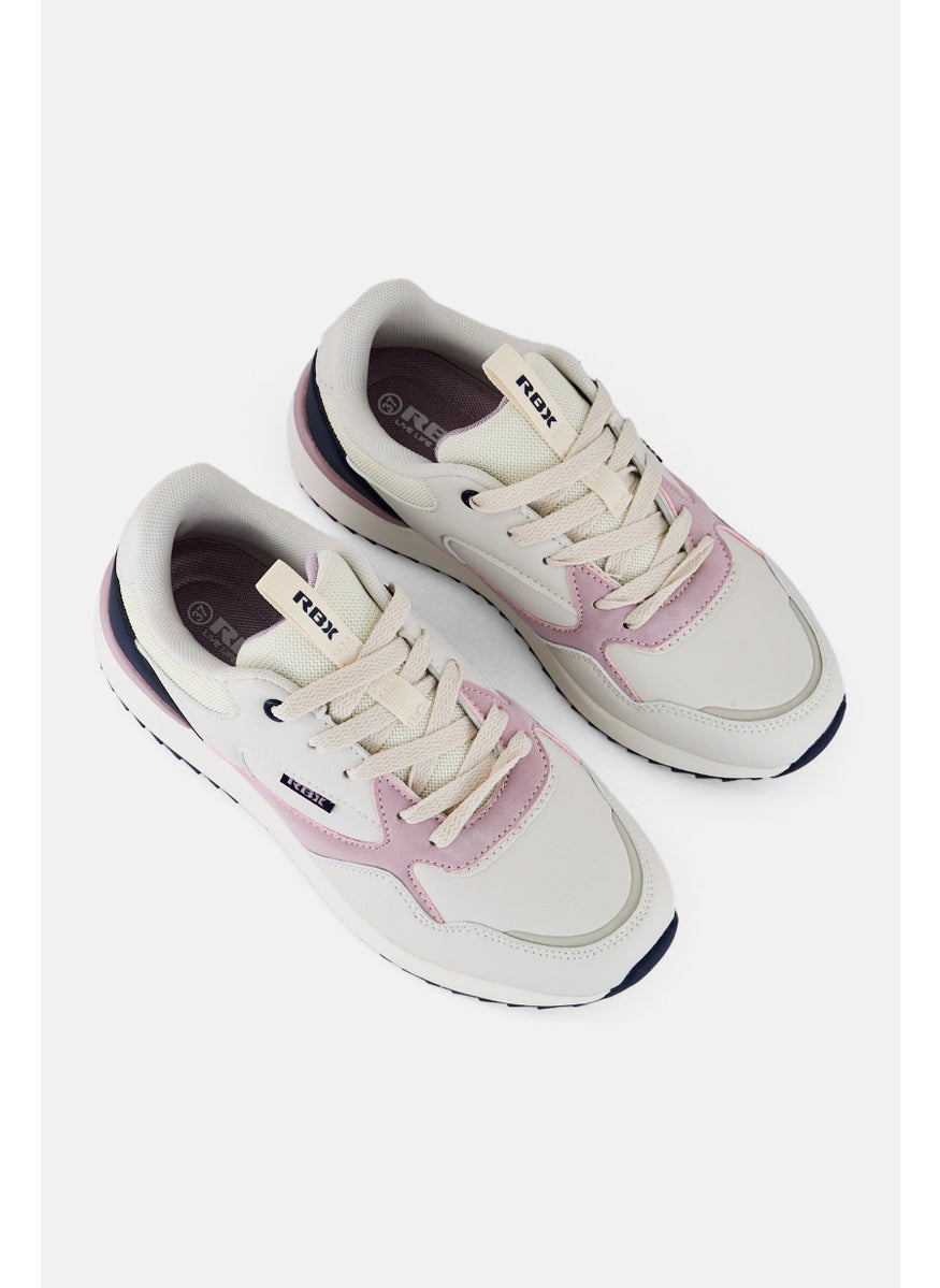 RBX Women Leather Upper Lace Up Outdoor Shoes, Beige  - Image 4