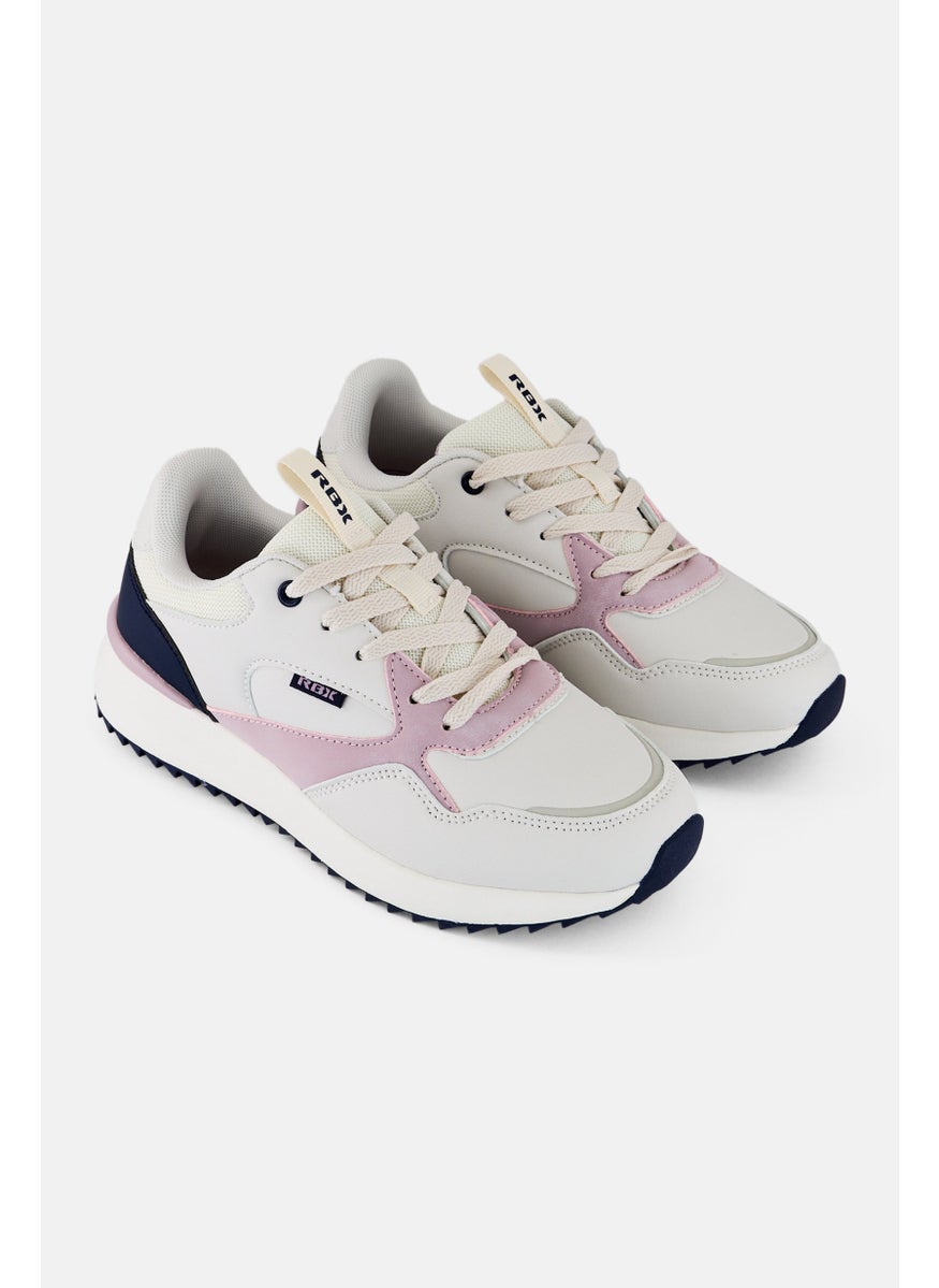 RBX Women Leather Upper Lace Up Outdoor Shoes, Beige  - Image 1
