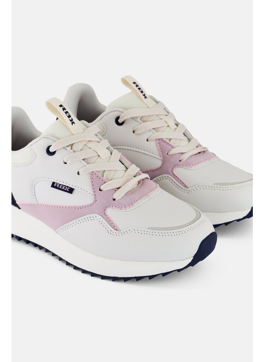 RBX Women Leather Upper Lace Up Outdoor Shoes, Beige  - Image 2