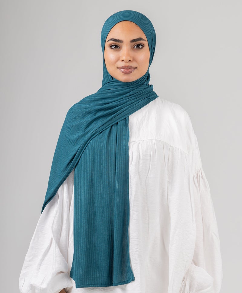 Luxurious Lycra Scarf — Teal Blue
