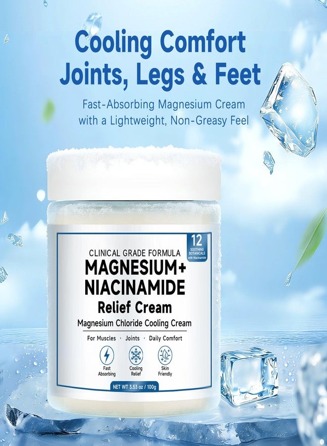 Kaminii Magnesium F Niacinamide Relief Cream - Magnesium Cream for Joints, Leg, Foot, 12 Ingredients for Relief, Fast Acting Cooling Formula, Lightweight, Non-greasy -1PC Magnesium Chloride Cream - Image 4