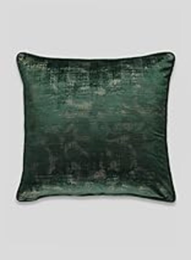 Matalan Velvet Foil Direct Fill Cushion, 50 cm x 50 cm Size, Green