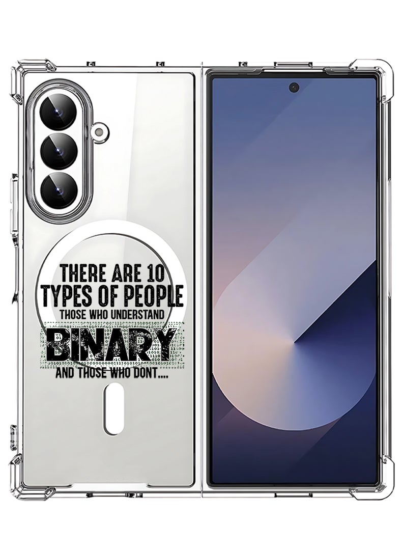 Theodor Magnetic Case for Samsung Galaxy Z Fold 7 Compatible with MagSafe Wireless Charging, Shockproof Phone Bumper Cover Binary Black - Image 1