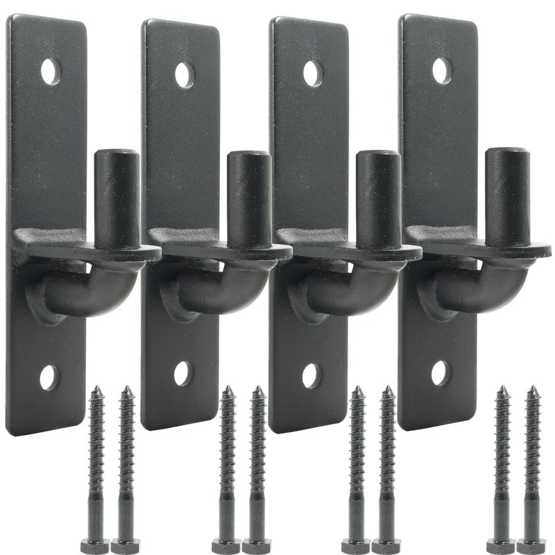 Jikacok Wall Mount 4 Pack Gate Hinge Black, Sturdy Fence Post Chain Link Hinges With 5/8 Pin - Image 1