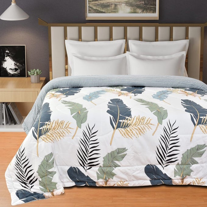 AC COMFORTER MADE OF MICROFIBER 200 GSM DUVET FOR DOUBLE BED/QUILT BLANKET LIGHTWEIGHT FOR ALL WEATHER-REEVA06| TC - 150