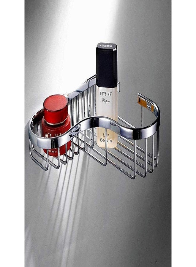 SANLIV Chrome Corner Shower Caddy, Corner Soap Dish, Solid Brass Wire Basket Shelf for Inside Shower, Wall Mounted Bathroom Soap Holder in Polished Chrome - Image 3