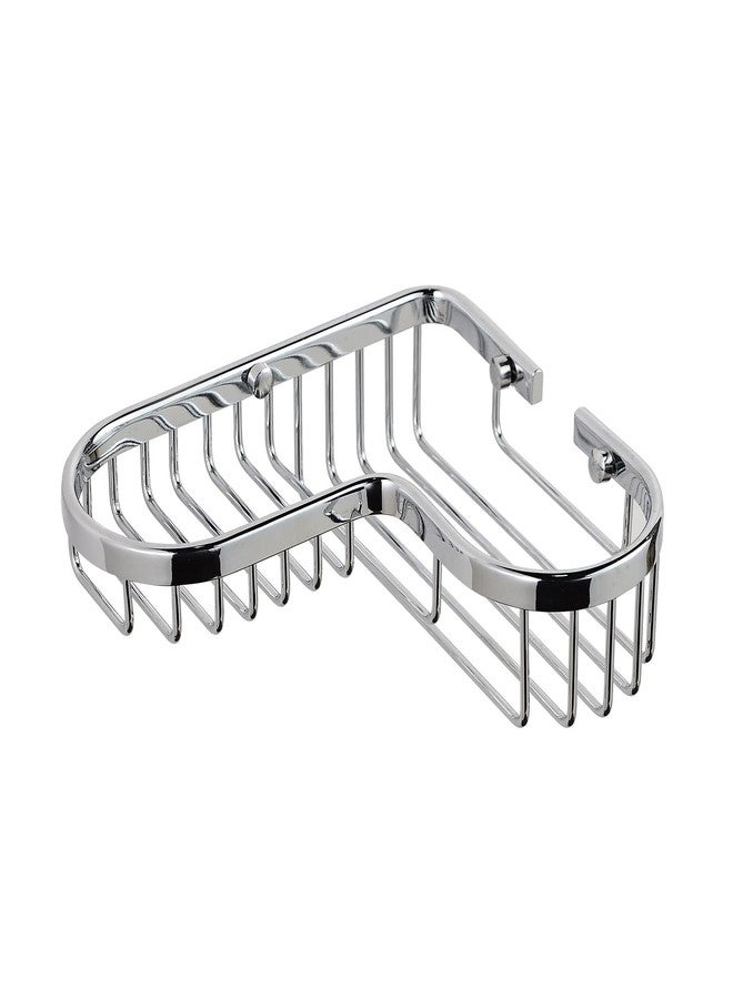 SANLIV Chrome Corner Shower Caddy, Corner Soap Dish, Solid Brass Wire Basket Shelf for Inside Shower, Wall Mounted Bathroom Soap Holder in Polished Chrome - Image 1