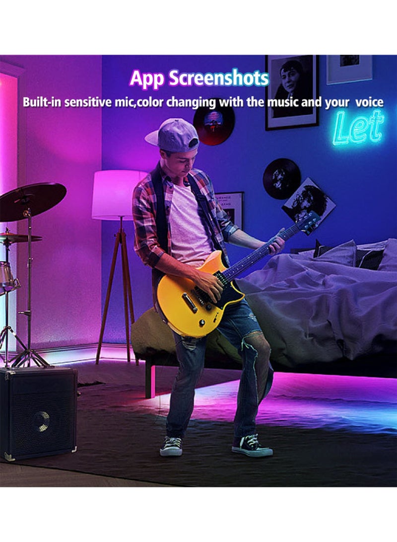 UanTii LED Strip RGBIC Light Strip Bluetooth App Control Chasing Effect Lights Flexible Tape TV Desktop Backlight,10 meters - Image 4