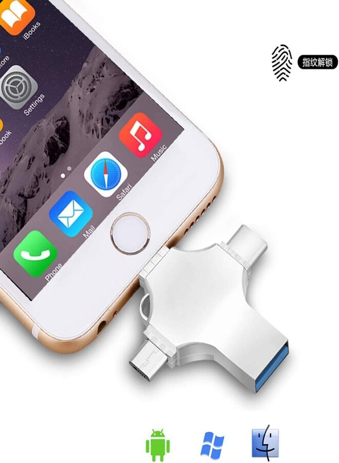 SUKILO 4-in-1 OTG USB Flash Drive 128GB – High-Speed USB 3.0 Memory Stick with Lightning, Type-C, Micro USB & Standard USB Connectors for iPhone, iPad, Android, Mac, and PC (128 GB) - Image 5