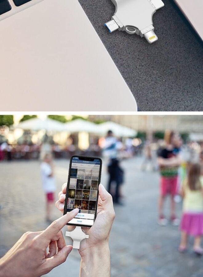 SUKILO 4-in-1 OTG USB Flash Drive 128GB – High-Speed USB 3.0 Memory Stick with Lightning, Type-C, Micro USB & Standard USB Connectors for iPhone, iPad, Android, Mac, and PC (128 GB) - Image 4