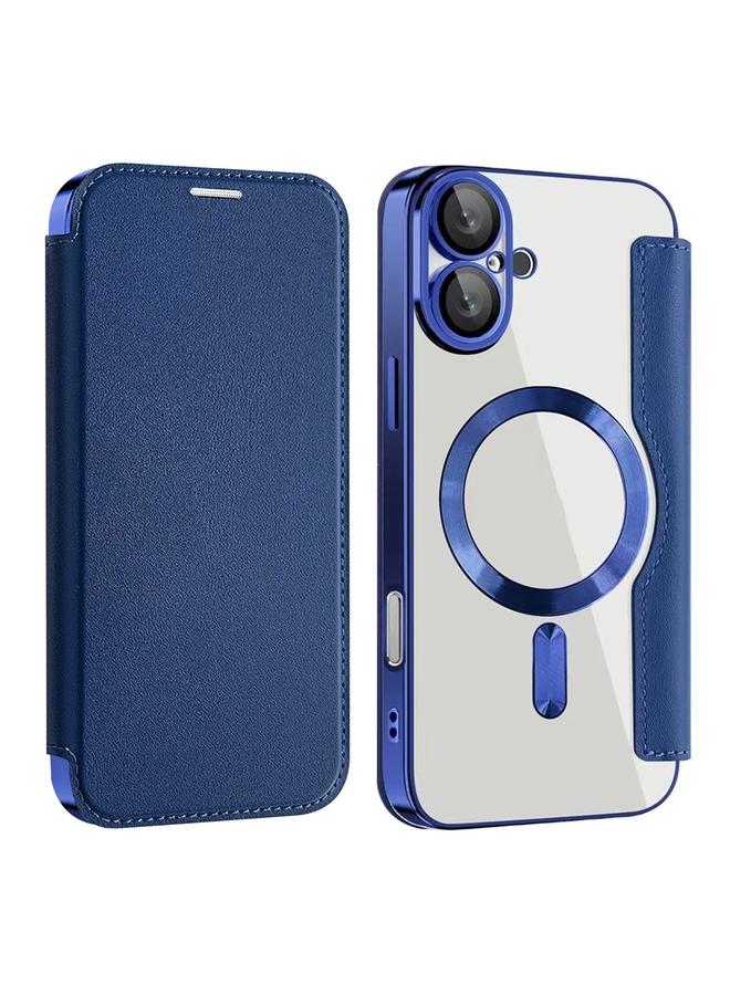 S-TOP Case For iPhone 16 Plus Shield MagSafe RFID Anti-theft Leather Phone Case - Image 1