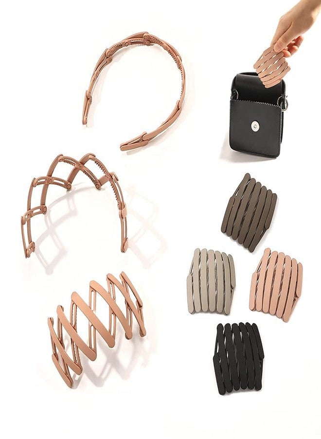 HIMJA 1 PIECE FOLDABLE HB Foldable Headbands forWomen Hair Bands for Women's Hair Thick Non Slip Women Headbands Travel Make Up Women Collapsible Head Band Hair Hoop Hair Accessory - Image 1