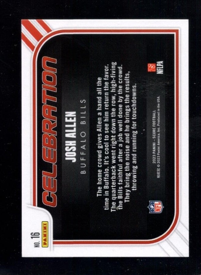 SCORE 2023 Score Celebration #16 Josh Allen NM-MT Buffalo Bills Football Trading Card NFL - Image 2