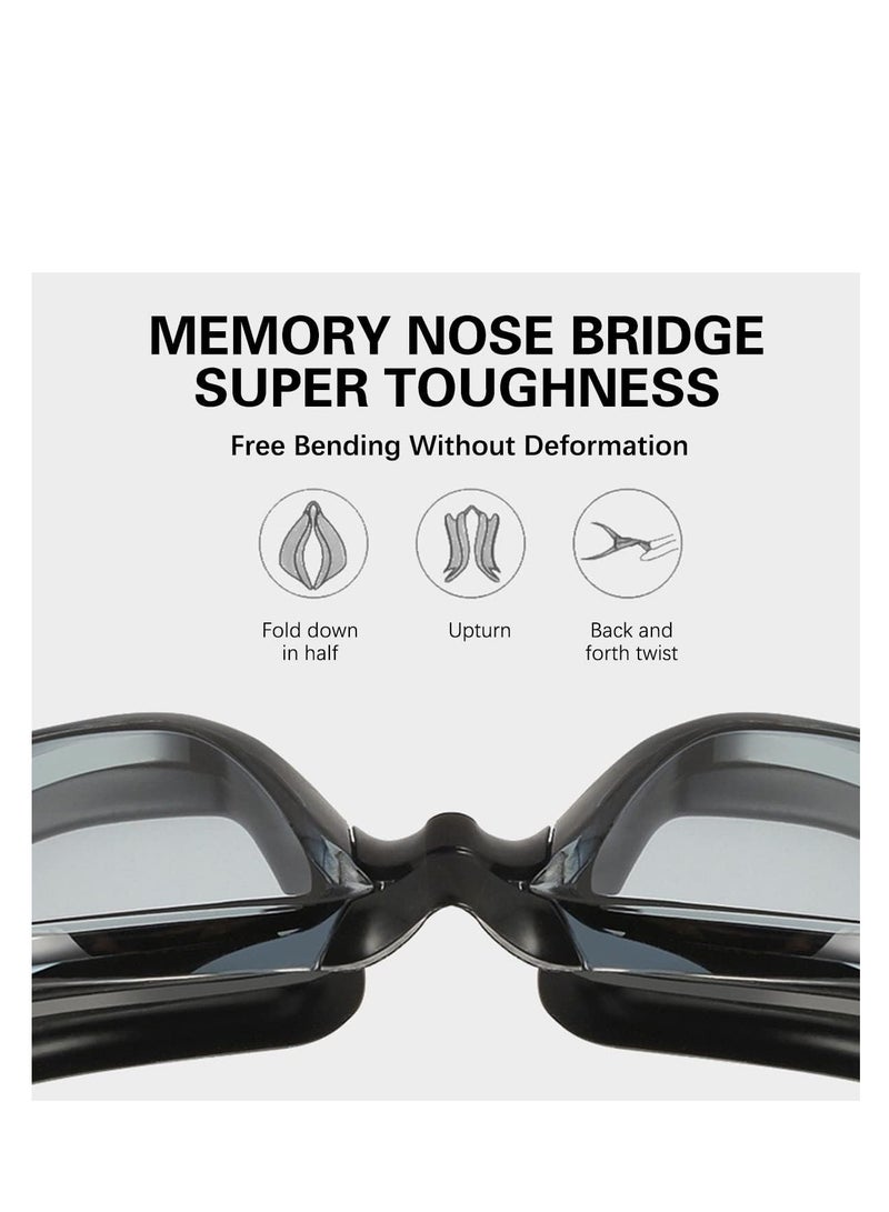 ECVV نظارات سباحة احترافية مضادة للضباب لا تتسرب مع حماية من الأشعة فوق البنفسجية ورؤية واسعة للنساء والرجال والبالغين والشباب والأطفال - Image 5