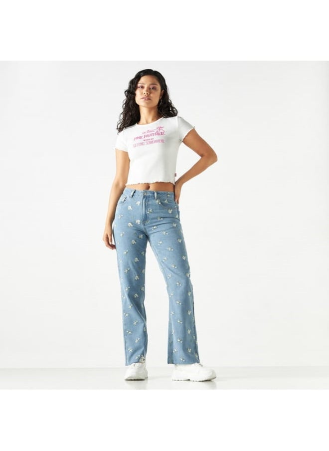 SP Characters Pink Panther Embossed Crew Neck T-shirt with Short Sleeves  - Image 4