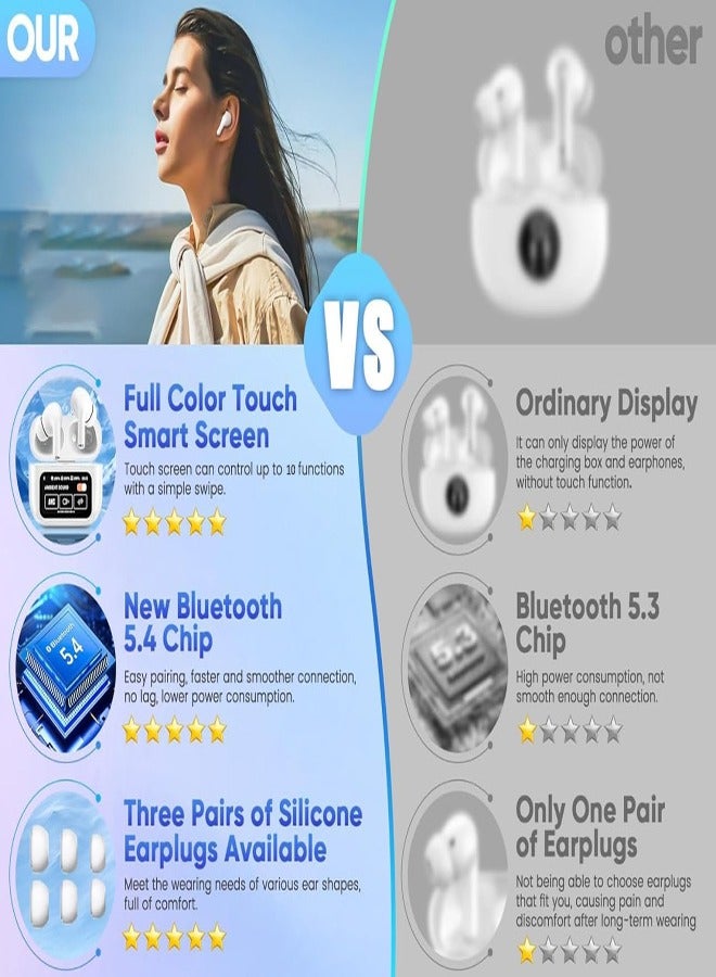 In-Ear Earphones Wireless Earbuds Bluetooth 5.4 Touch Screen Control Bluetooth Headphones With Charging case Noise Cancellation - Image 4