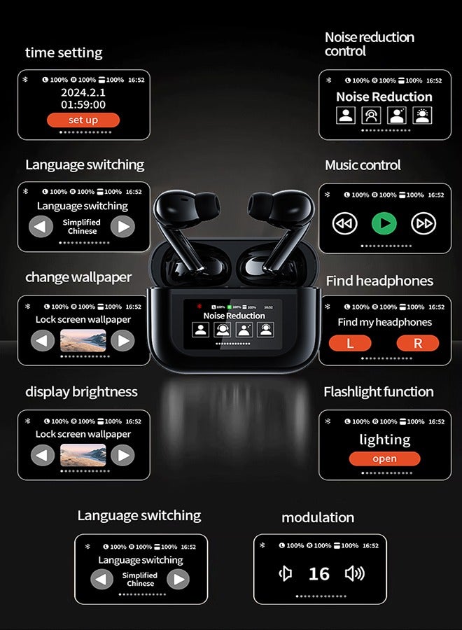 In-Ear Earphones Wireless Earbuds Bluetooth 5.4 Touch Screen Control Bluetooth Headphones With Charging case Noise Cancellation - Image 5