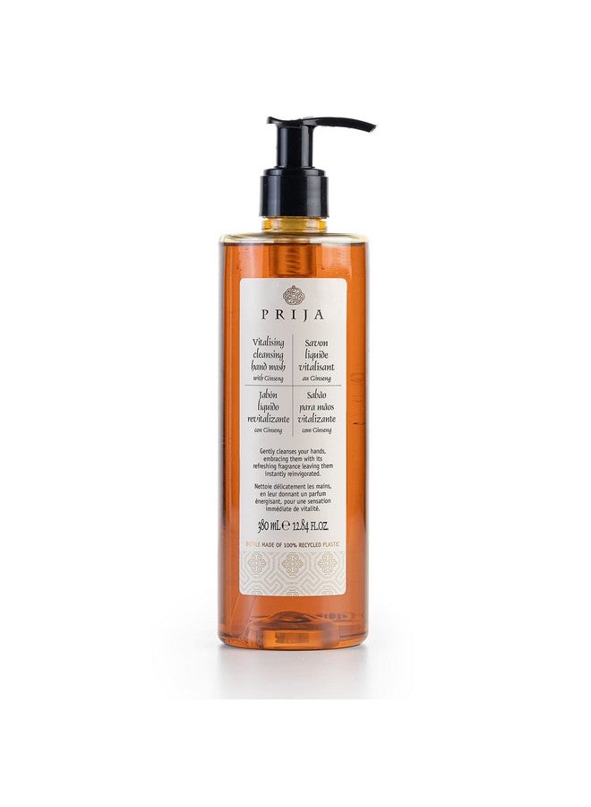Prija Vitalizing Cleansing Hand Wash With Ginseng (12.84 Fl Oz) Invigorating And Revitalizing Vegan Friendly Dermatologically Tested Made With 100% Recycled Bottle - Image 1