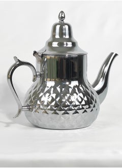 HTH 2L Classic Arabic Style Engraved Design Coffee Dallah Pot Rustproof Premium Stainless Steel Teapot Mirror Finish Coffee Kettle Easy Pour Spout Tea Kettle with Hinged Lid and Ergonomic Handle Dishwasher Safe Induction Safe Teapot for Office Home  - Image 4