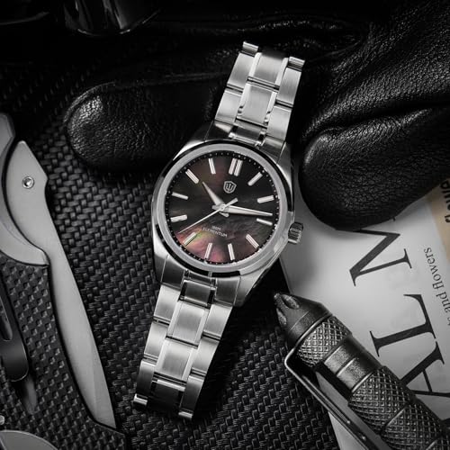 watchdives WD0003C Elementum Original Design Men Watch VH31 Sweep Second Quartz Watch 36mm Sapphire Crystal Luxury Wristwatch 100m Waterproof (Black Mop) - Image 4