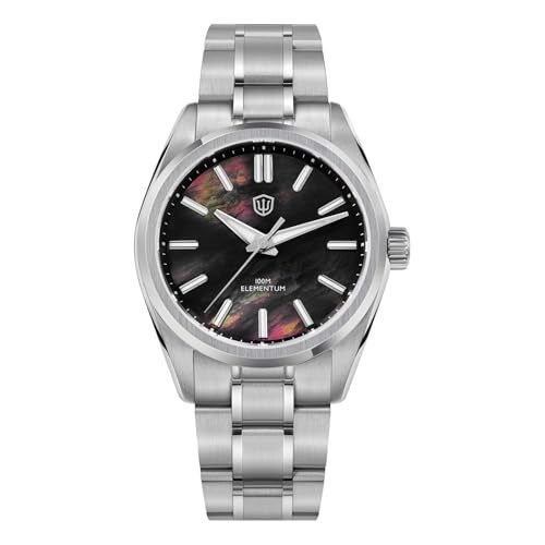 watchdives WD0003C Elementum Original Design Men Watch VH31 Sweep Second Quartz Watch 36mm Sapphire Crystal Luxury Wristwatch 100m Waterproof (Black Mop) - Image 1
