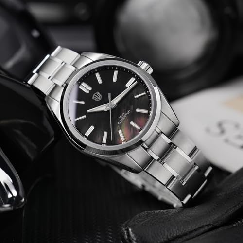 watchdives WD0003C Elementum Original Design Men Watch VH31 Sweep Second Quartz Watch 36mm Sapphire Crystal Luxury Wristwatch 100m Waterproof (Black Mop) - Image 5