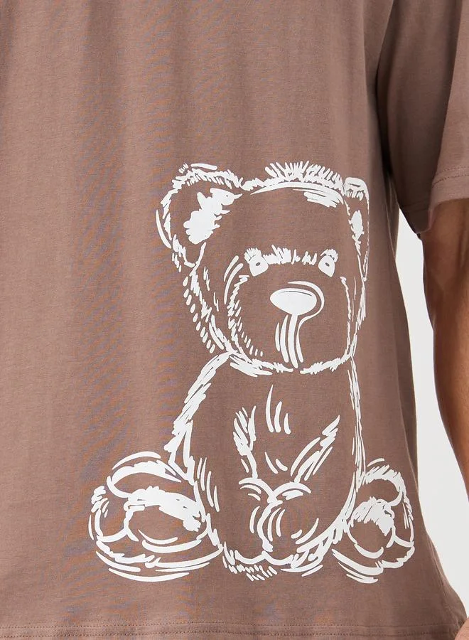Styli Styli Graphic Print Oversized Round Neck T-Shirt