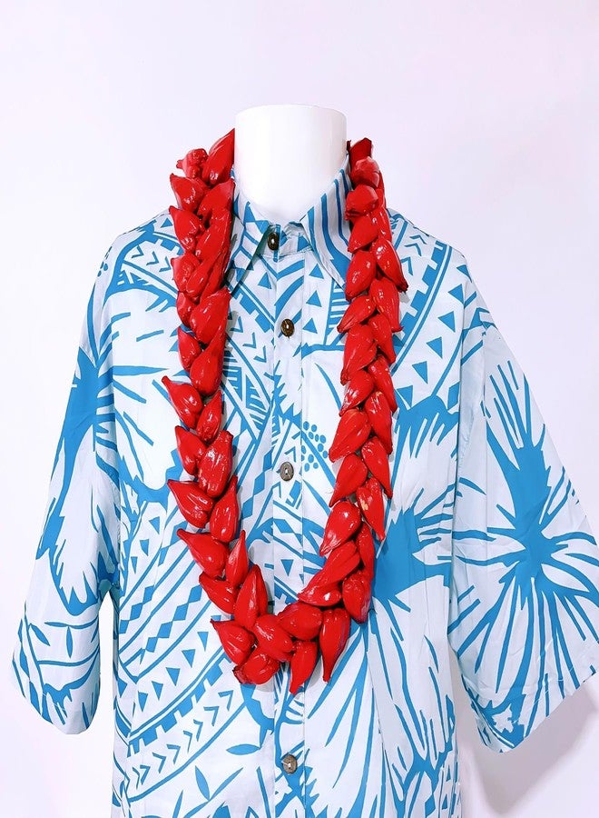 LIKEYO Ula Fala Samoan Necklace for Women Men, Ula Fala Necklace Hawaii Red Decor Beach Natural Necklace - Image 2