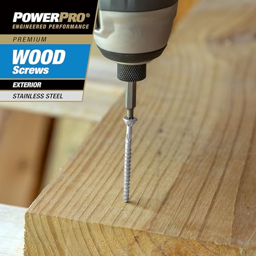 Power Pro Premium Exterior Wood Screws, #10 x 3-1/2" Inch All-Purpose Deck Screws for Outdoor Projects, T-25 Star Bit Included, Silver, 55 Pieces | 48624V4 - Image 5