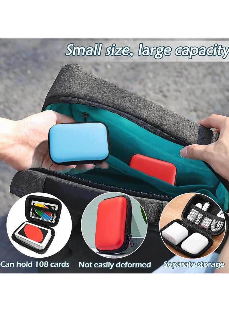 أوزيغالور صندوق بطاقات أونو 3 قطع، صندوق بطاقات لعب من القماش الناعم للبطاقات والإكسسوارات، للاستخدام في السفر والاستخدام الخارجي (أحمر، أسود، أزرق) - Image 3