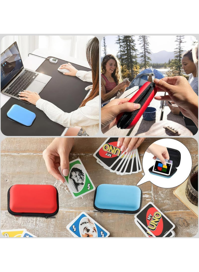أوزيغالور صندوق بطاقات أونو 3 قطع، صندوق بطاقات لعب من القماش الناعم للبطاقات والإكسسوارات، للاستخدام في السفر والاستخدام الخارجي (أحمر، أسود، أزرق) - Image 5
