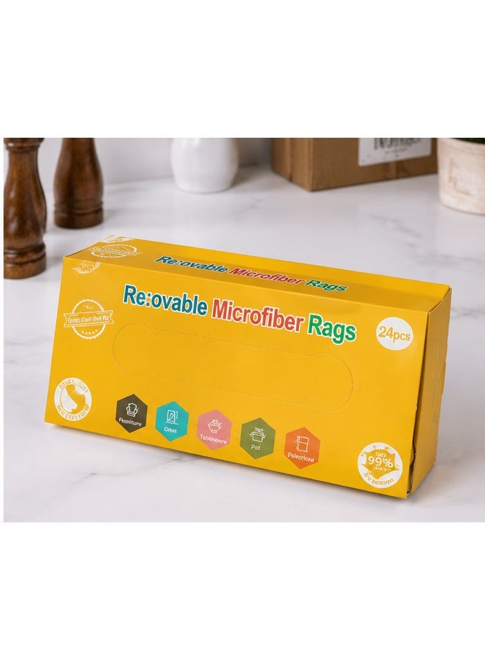 Reusable Microfiber Cleaning Cloths – 24 Ultra-Absorbent Multi-Purpose Cleaning Wipes for Kitchen, Glass, Furniture & Electronics – Lint-Free Washable Cloths - Image 2