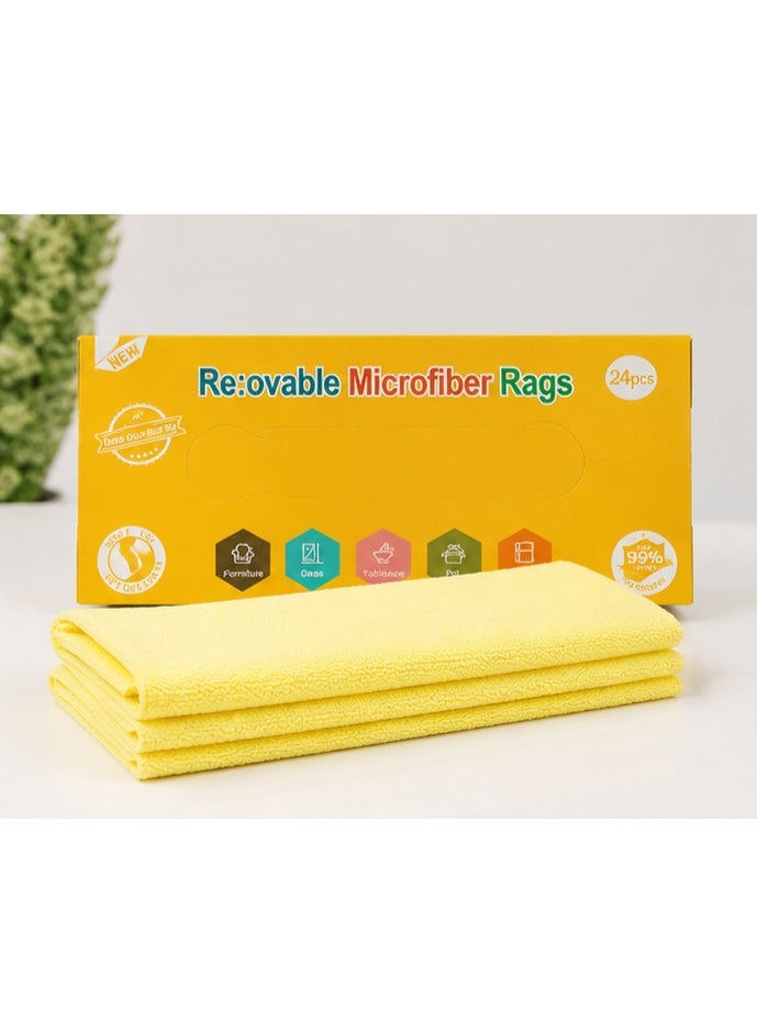 Reusable Microfiber Cleaning Cloths – 24 Ultra-Absorbent Multi-Purpose Cleaning Wipes for Kitchen, Glass, Furniture & Electronics – Lint-Free Washable Cloths - Image 4