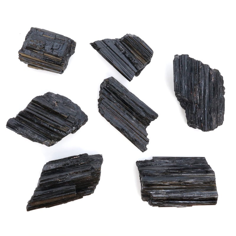 Dancing Bear DANCING BEAR Black Tourmaline Crystals Bulk 12 LB Large Pieces Includes 1 Selenite Stick  Information Cards Rough Raw Natural Stones for Good Vibes Reiki Energy Made in USA