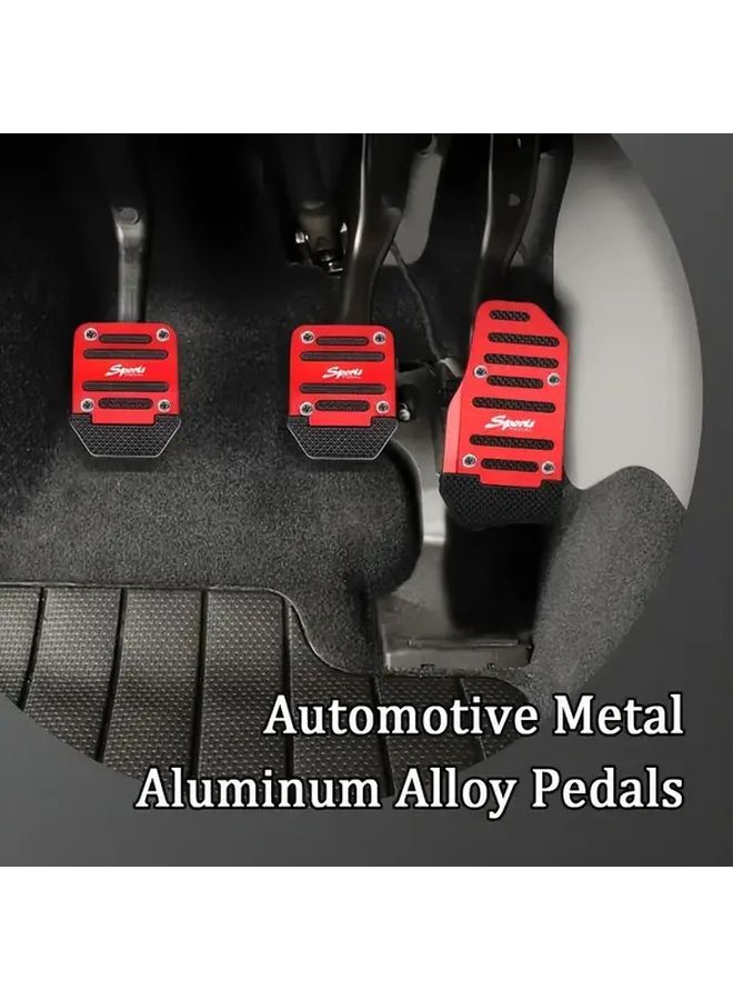 3Pcs Silvery Anti Slip Car Pedal Covers Aluminum Alloy For All Vehicles Easy Installation - Image 5