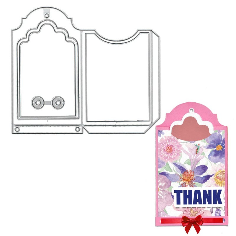 ALIBBON Label Tag Die Cuts for Card Making and Scrapbooking Gift Tag Cutting Dies Metal Template Molds Frame Tag Die Cuts for DIY Photo Album Paper Embossing Card Making Decoration
