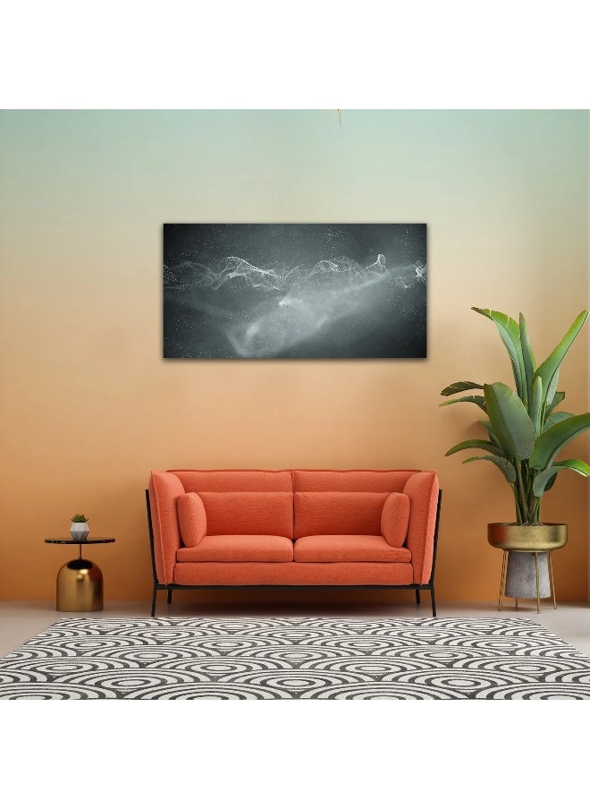 Walliv White Abstract Pattern Canvas Paintings For Your Walls 87x50 cm.  - Image 2