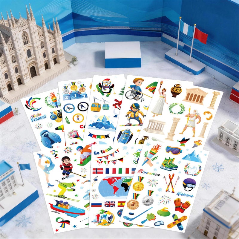 HOWAF 24 Sheets 2026 Winter Sports Stickers, International Sports Label Stickers for XXV Winter Events Games Party Decorations, Award Ranking Vinyl Sticker, Skiing Decals - Image 4