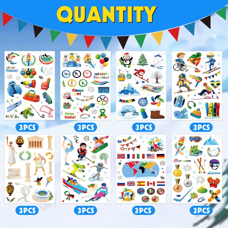 HOWAF 24 Sheets 2026 Winter Sports Stickers, International Sports Label Stickers for XXV Winter Events Games Party Decorations, Award Ranking Vinyl Sticker, Skiing Decals - Image 3